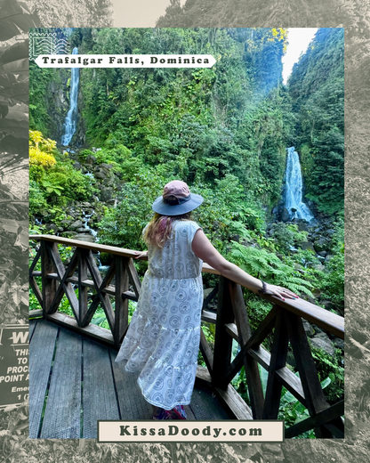 Kissa Doody Travel Stamp Bahamas Mexico Dress with Pockets Women's Midi Dress