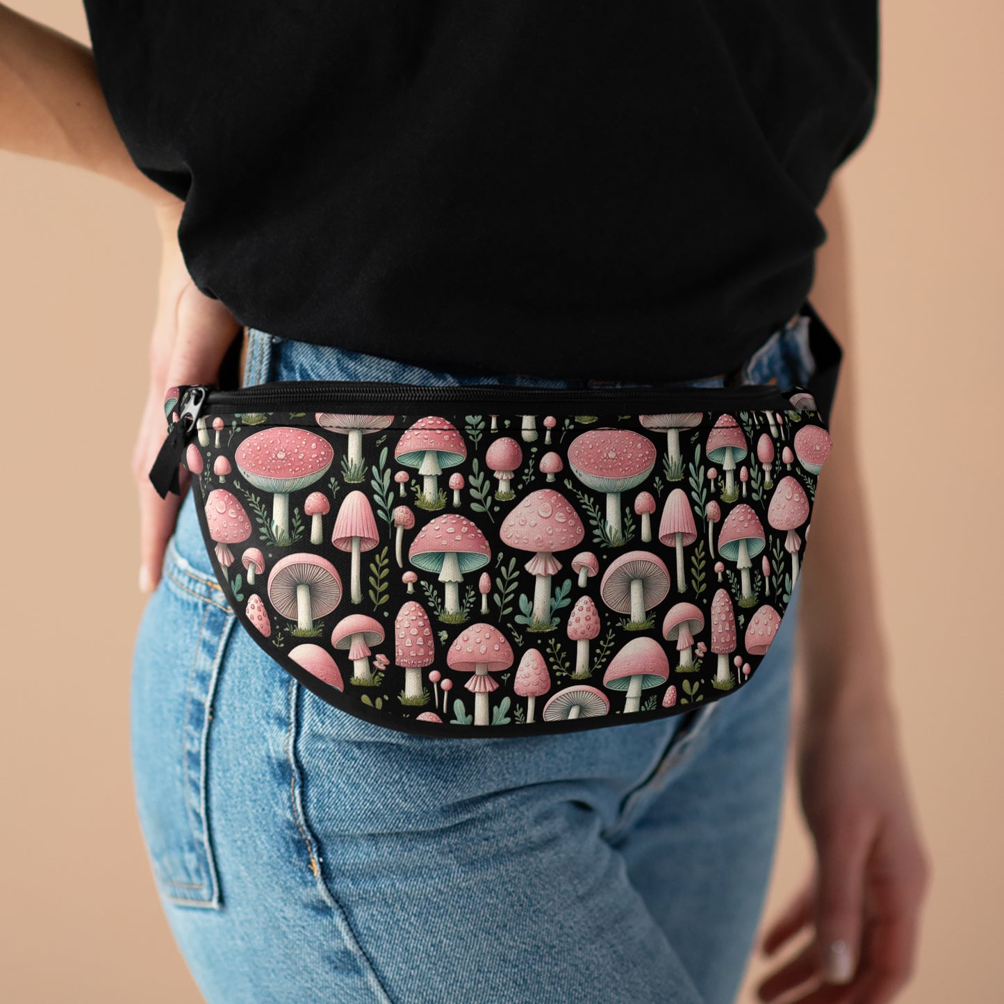 Pink Mushroom Super Cute Travel Fanny Pack