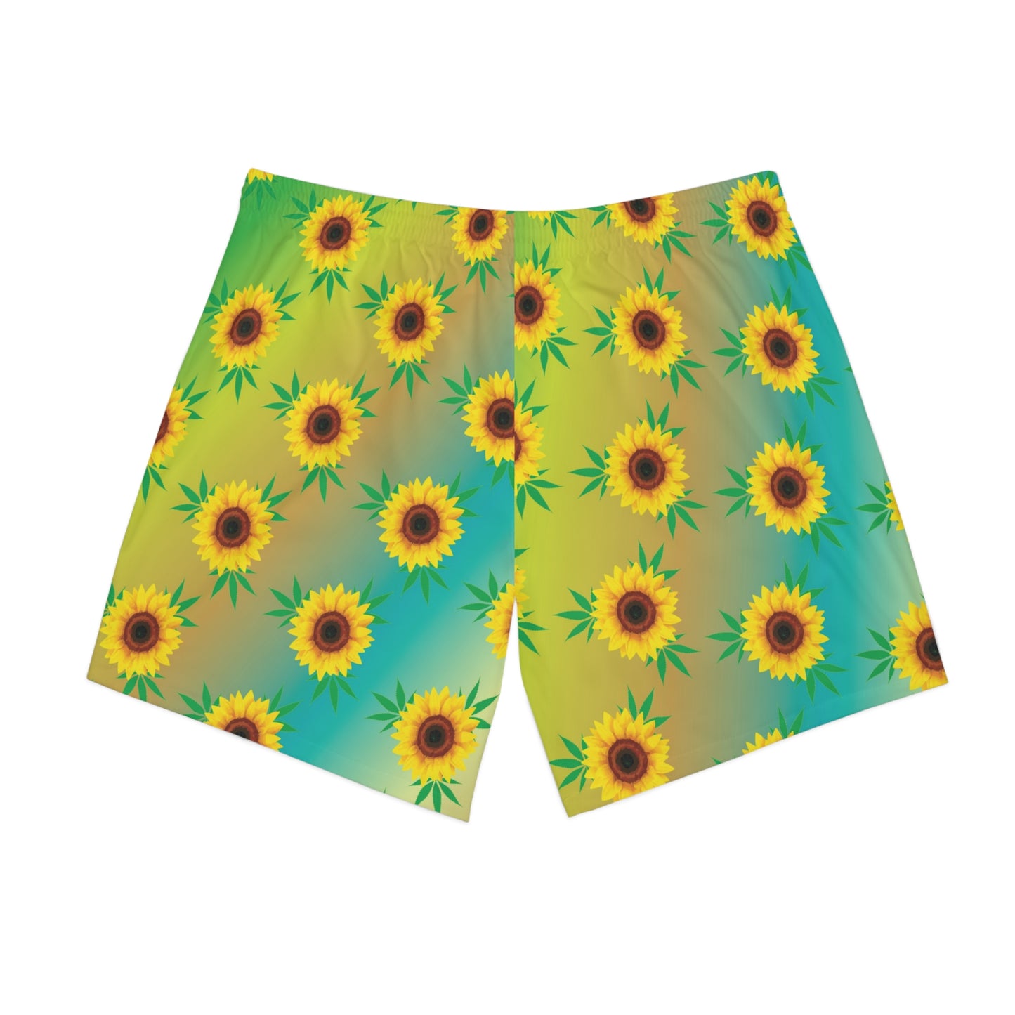 Sunflower Daze Mens Elastic Beach Shorts