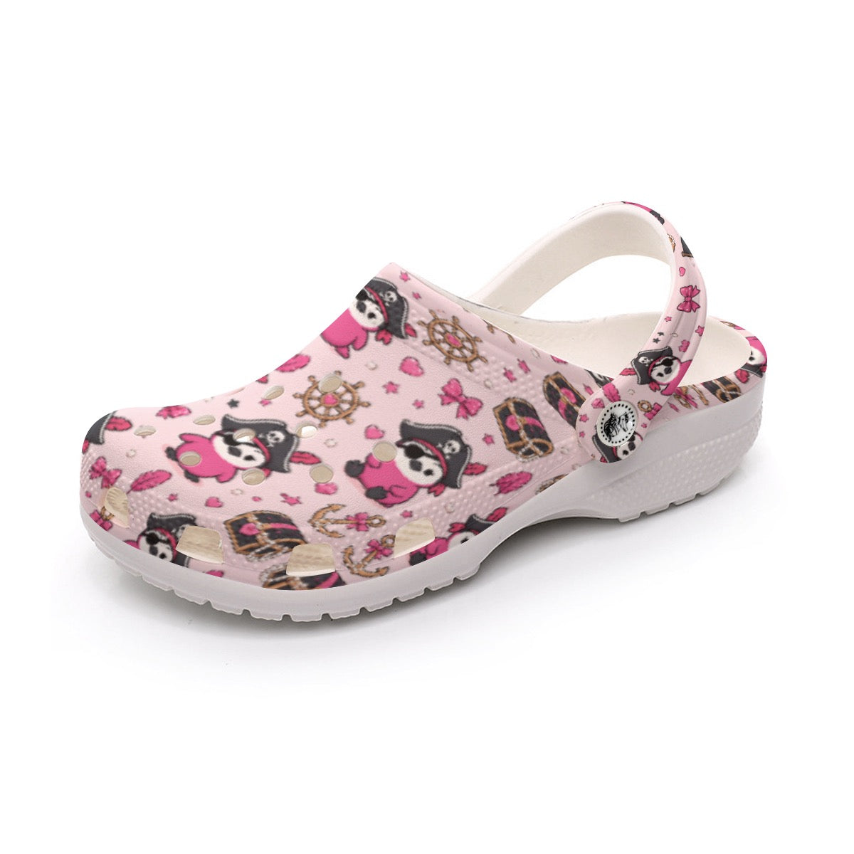 Pink Pirate Penguin Pop Art Women's Classic Clogs