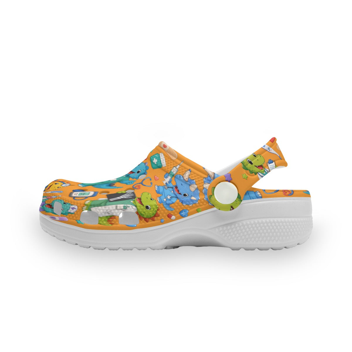Kids Doctor Nurse Dino Fun Healthcare Themed Children's Clog Shoes