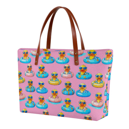 Pink Rubber Duck Cruise Tote  Waterproof Diving Cloth Bag | Beach & Vacation Travel Tote