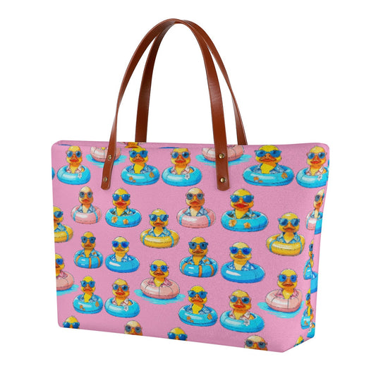 Pink Rubber Duck Cruise Tote  Waterproof Diving Cloth Bag | Beach & Vacation Travel Tote