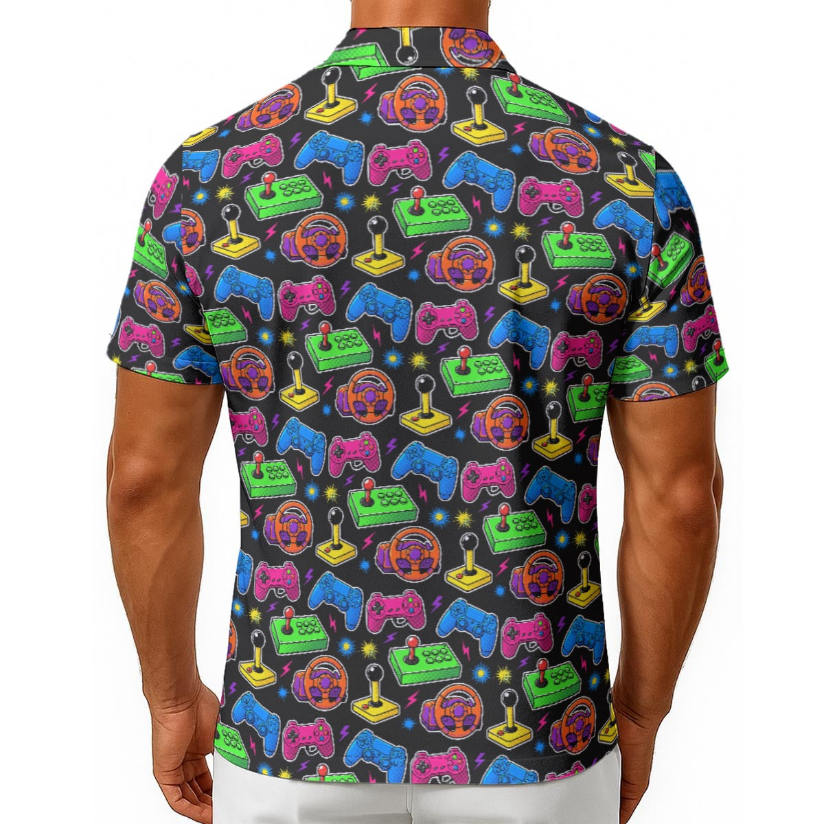 Men's Retro Gaming Controller Hawaiian Shirt – Vintage Gamer Button-Up Shirt