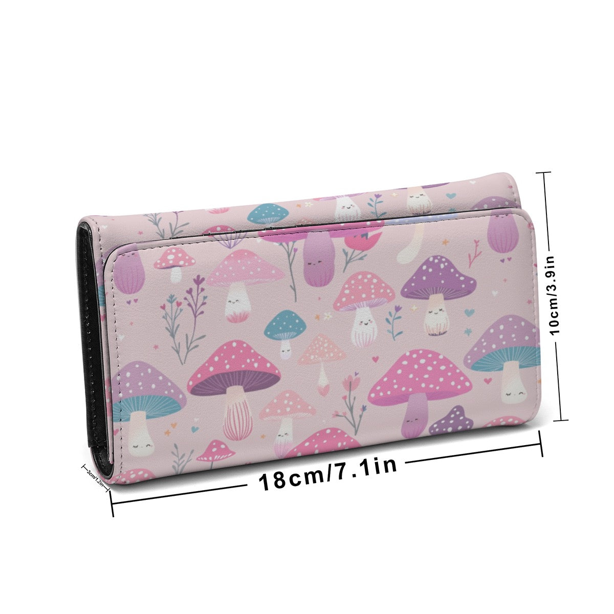 Pink Mushroom Wallet Foldable With Card Slots Women’s Wallet