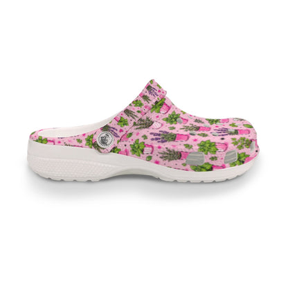 Crazy Plant Lady Pink Floral Gardening Women's Classic Clogs