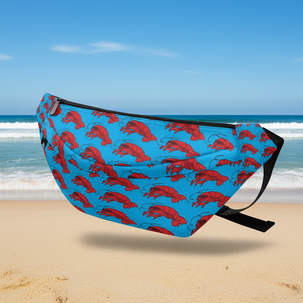 Smoking Lobster Fanny Pack Adjustable Strap & Multiple Pockets  Coastal Large Fanny Bag