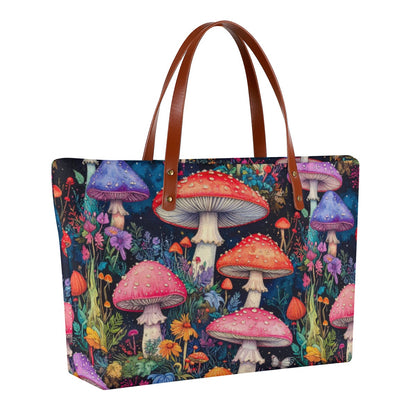 Mystical Mushroom Garden Women's Tote Bag Diving Cloth