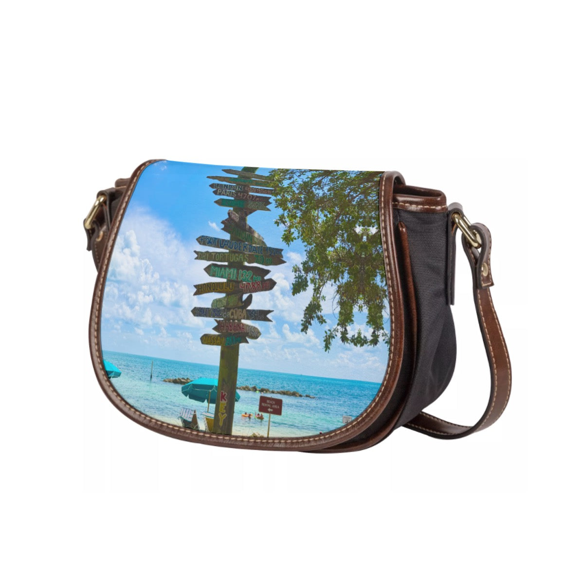 Key West Beach Directional Sign Shoulder Bag Original Photography by Kissa Doody