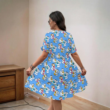 Cruise Towel Animal Sky Blue Dress Lightweight Vacation Summer Dress for Women