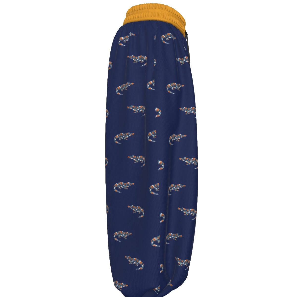 All-Over Print Unisex Lantern Pants Dark Blue Gator Floral Fan-Inspired Print