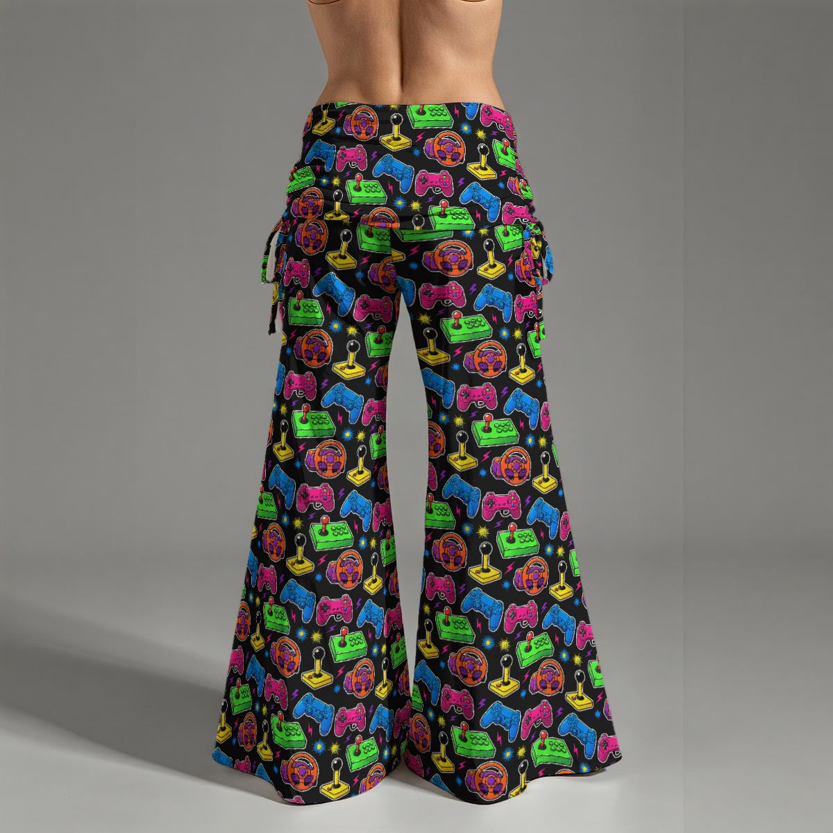 Retro Gaming Controller Yoga Pants for Women – Gamer Print Stretch Leggings