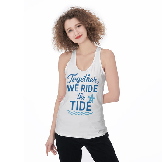 Together We Ride the Tide Cruise Shirt Women's White Tank Top Matching Couples Vaca Outfits
