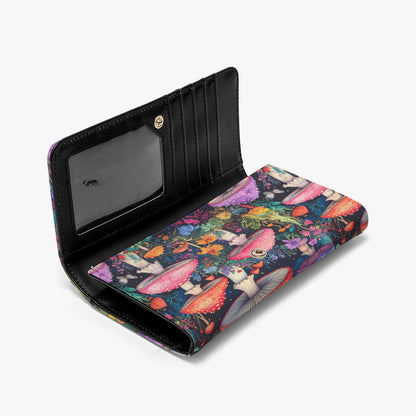 Mystical Mushroom Hippie Print Compact Card HolderFoldable Wallet