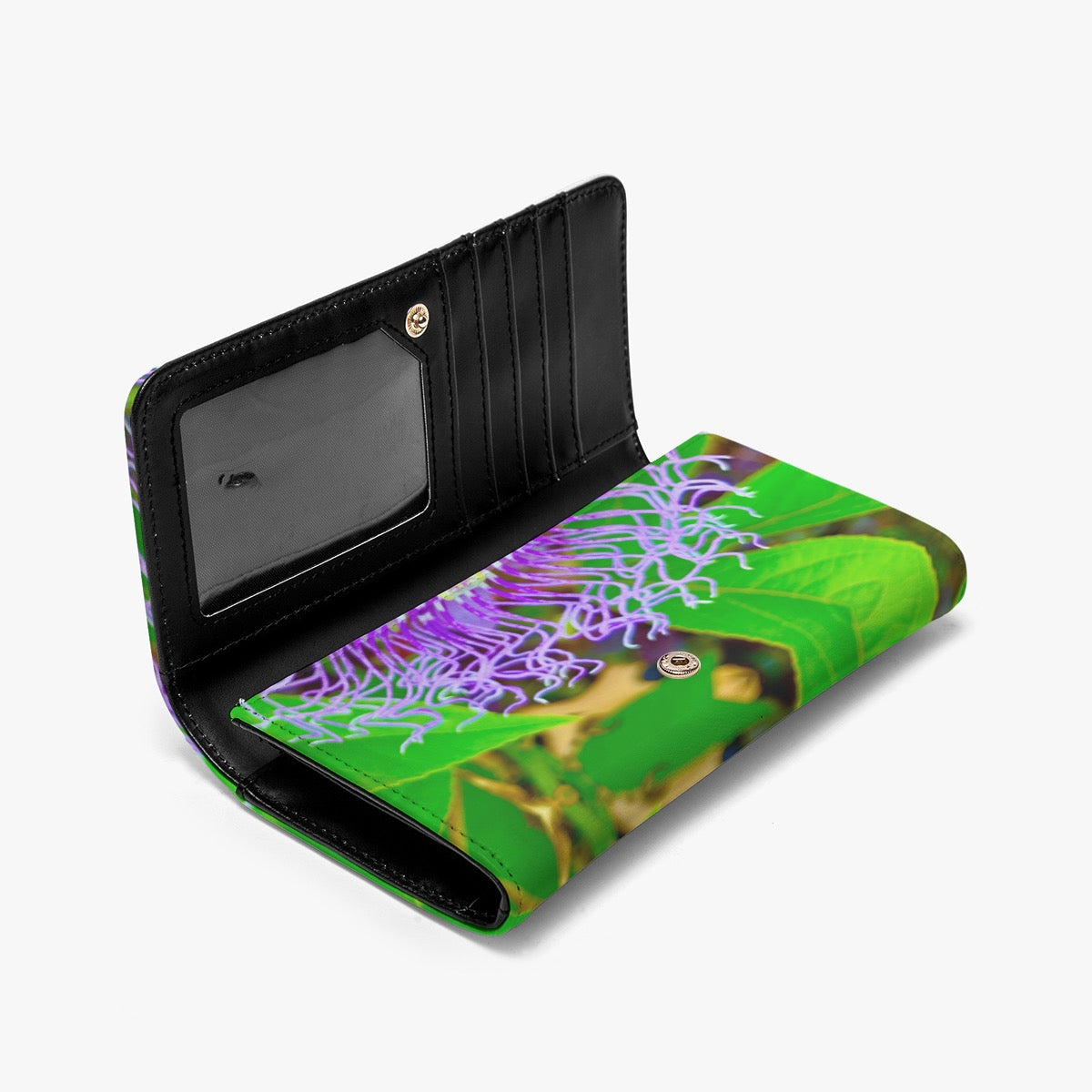 Purple Passion Flower Foldable Wallet – Original Photography by Kissa Doody