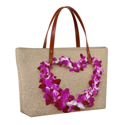 Hawaiian Lei Heart on the Beach Photography Diving Bag Purse – Original Photography by Kissa Doody
