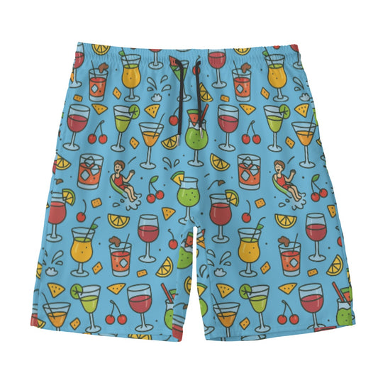 Cheers rom The Pool Deck All-Over Print Men‘s Beach Shorts With Lining Matching Couples Swimsuit
