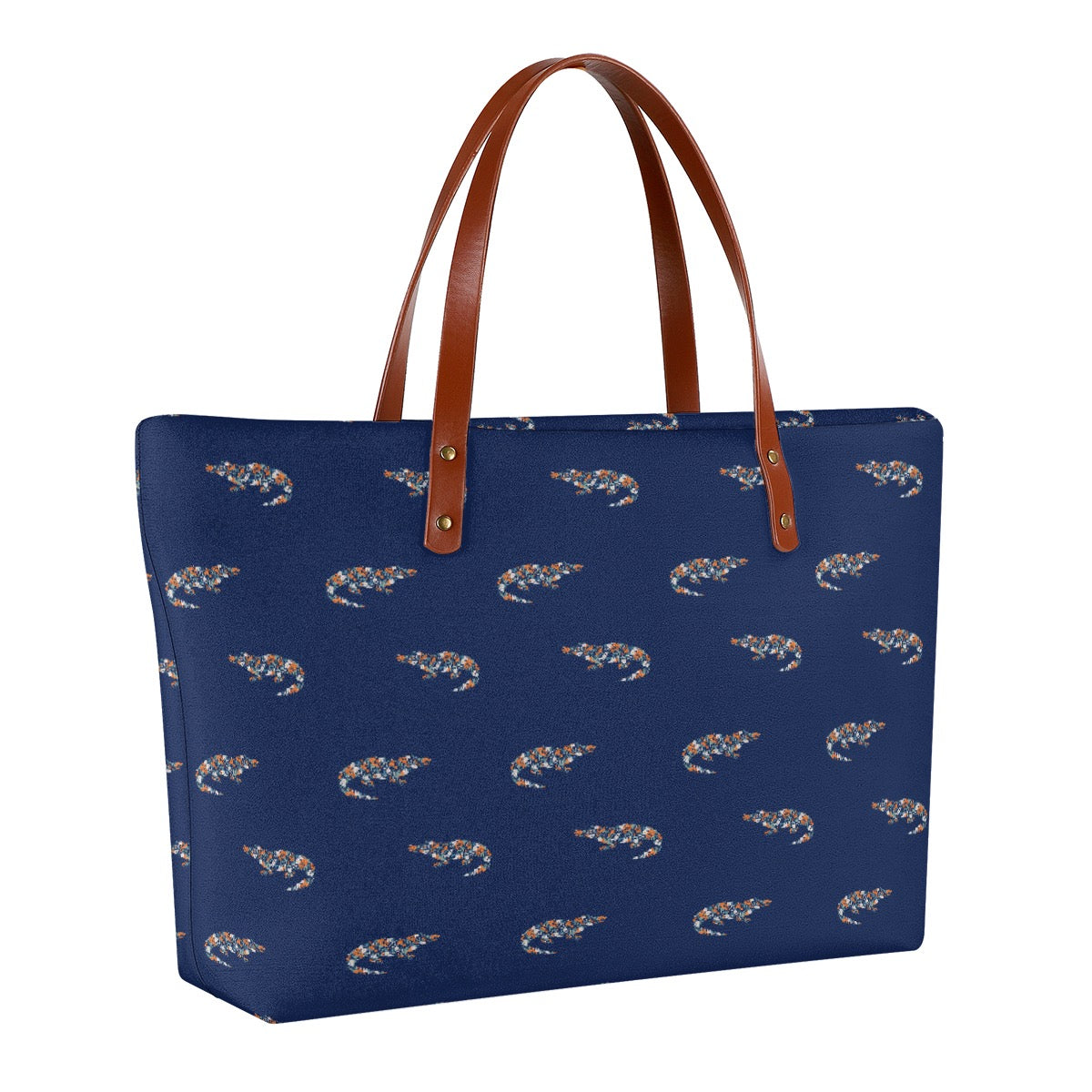 Women's Blue & Orange Floral Gator Diving Bag Purse – Florida Fan-Inspired Print