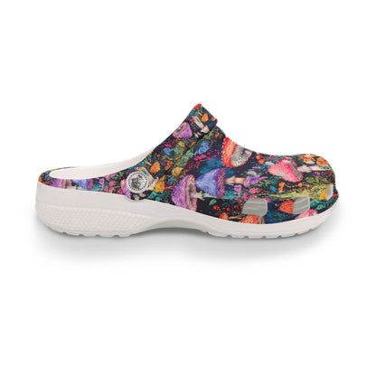 Mystical Mushroom Rainbow Hippie Garden Shoes Women's Classic Clogs