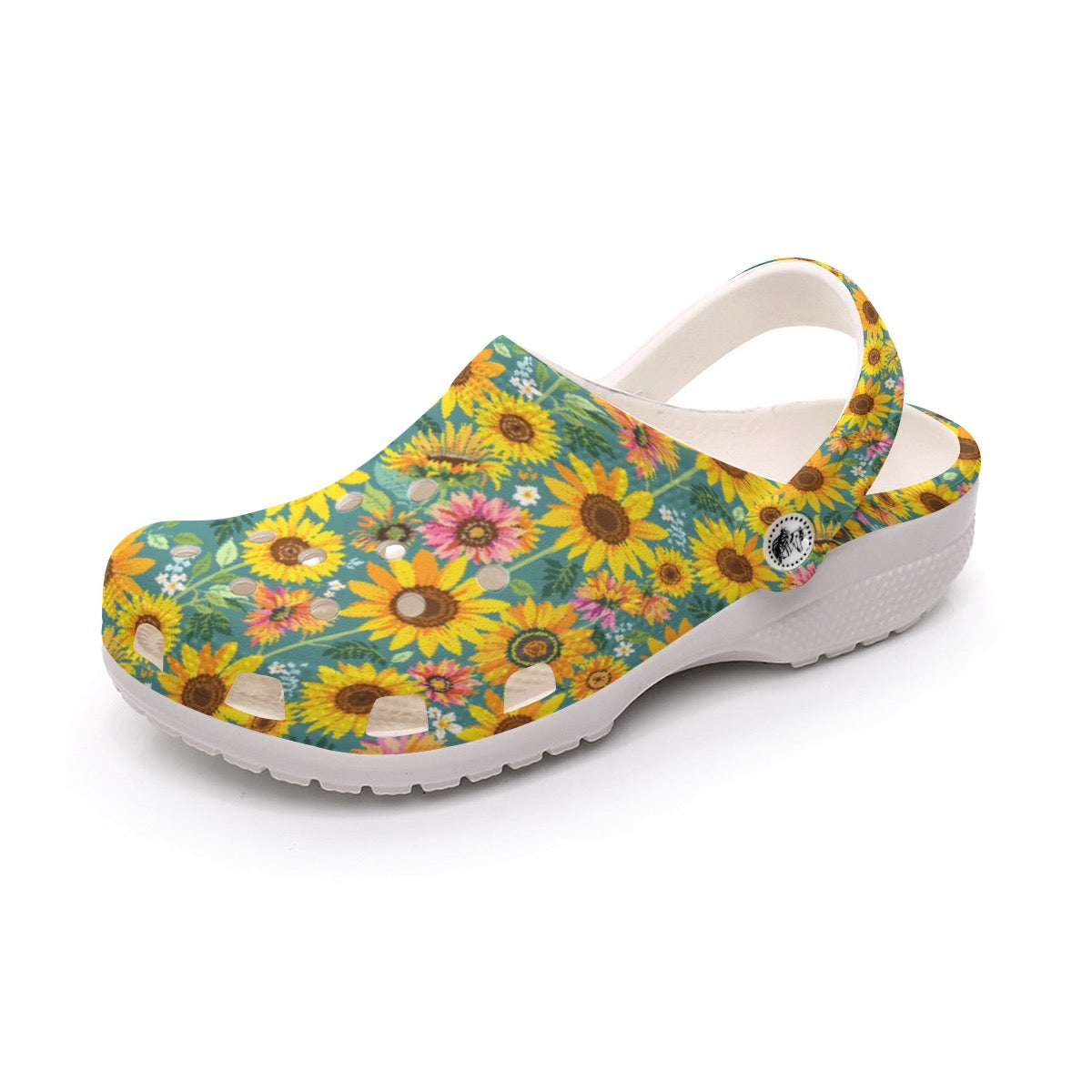 Sea Green Yellow Sunflower Print Lightweight Beach Travel Shoes