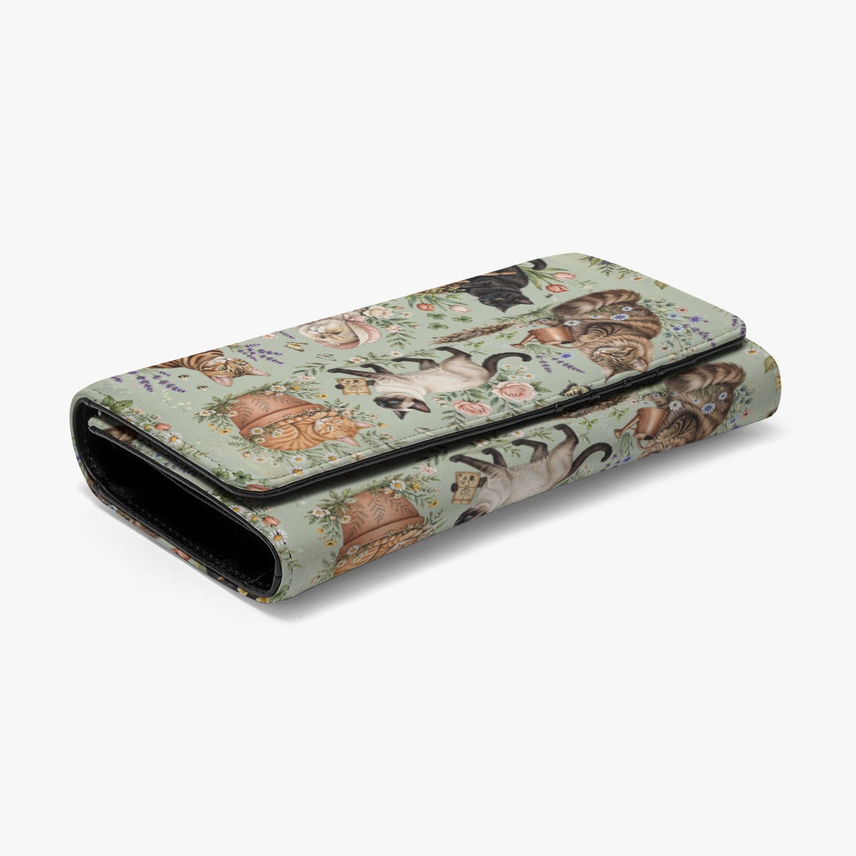 Gardening Cats Foldable Wallet – Cute Cat & Gardening Print