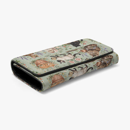 Gardening Cats Foldable Wallet – Cute Cat & Gardening Print