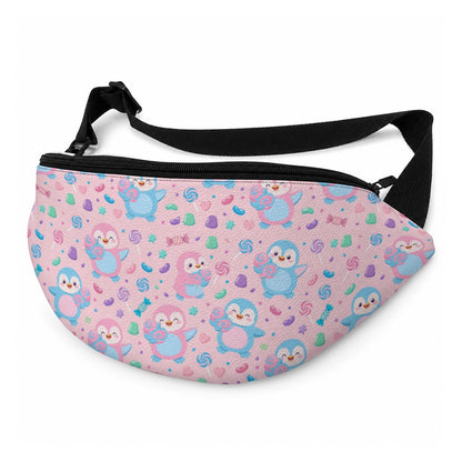 Pink Penguin Cotton Candy PU Bag – Cute Kawaii Winter & Sweet Print