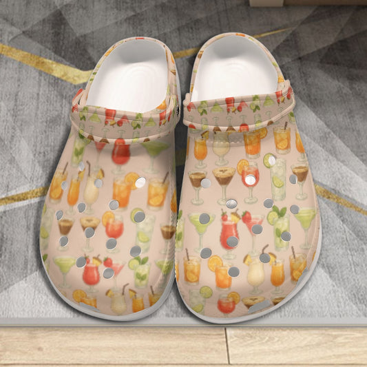 Cheers Mixed Drink Print Women's Classic Clogs Lightweight EVA Sandal Clogs Cruise Vaca Bartender