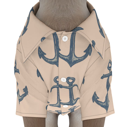 Pet Hawaiian Shirt Dog Anchor Sailing Cruise Outfit Matching Men's Sold Separately