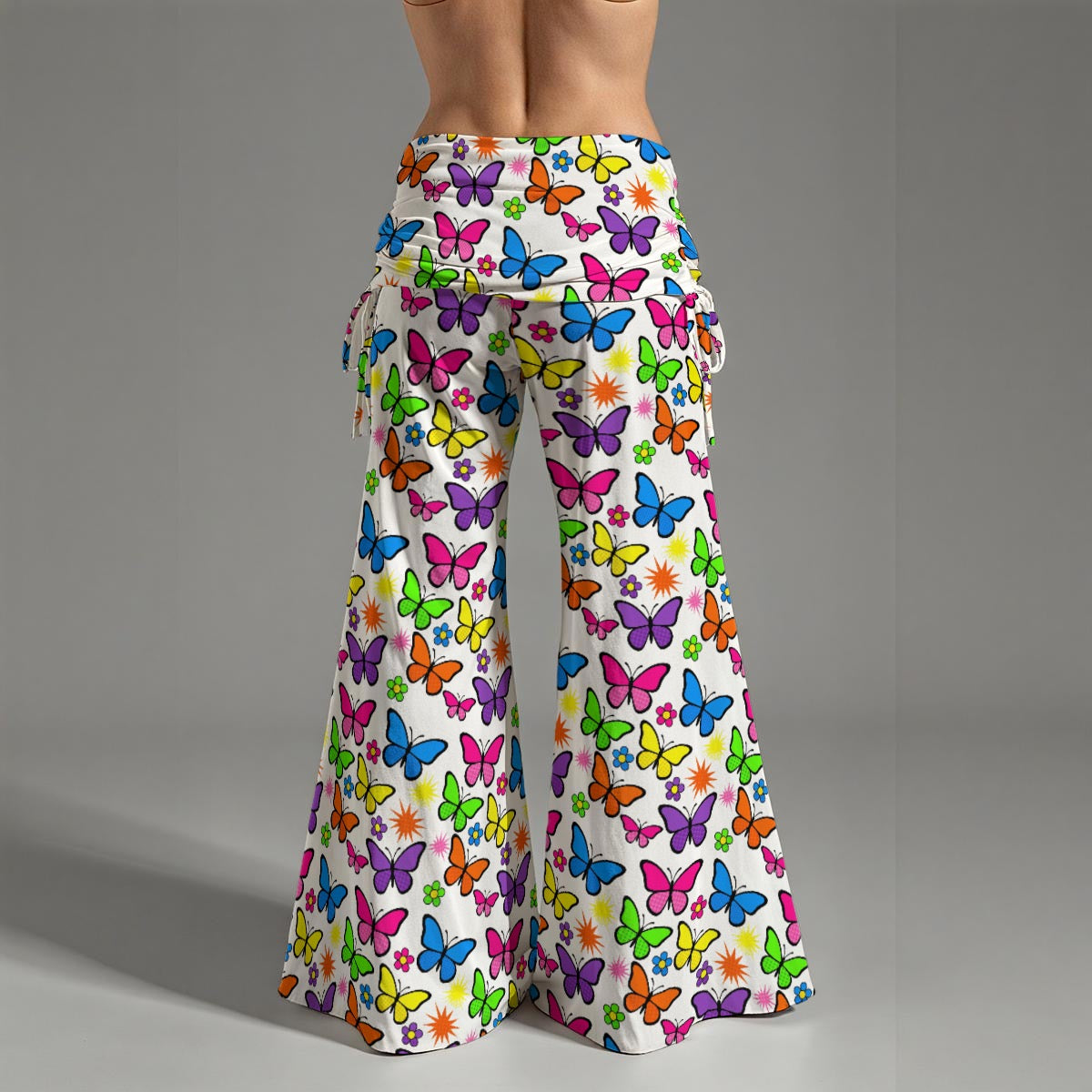 70s Retro Butterfly Yoga Pants for Women – Colorful Groovy Stretch Leggings