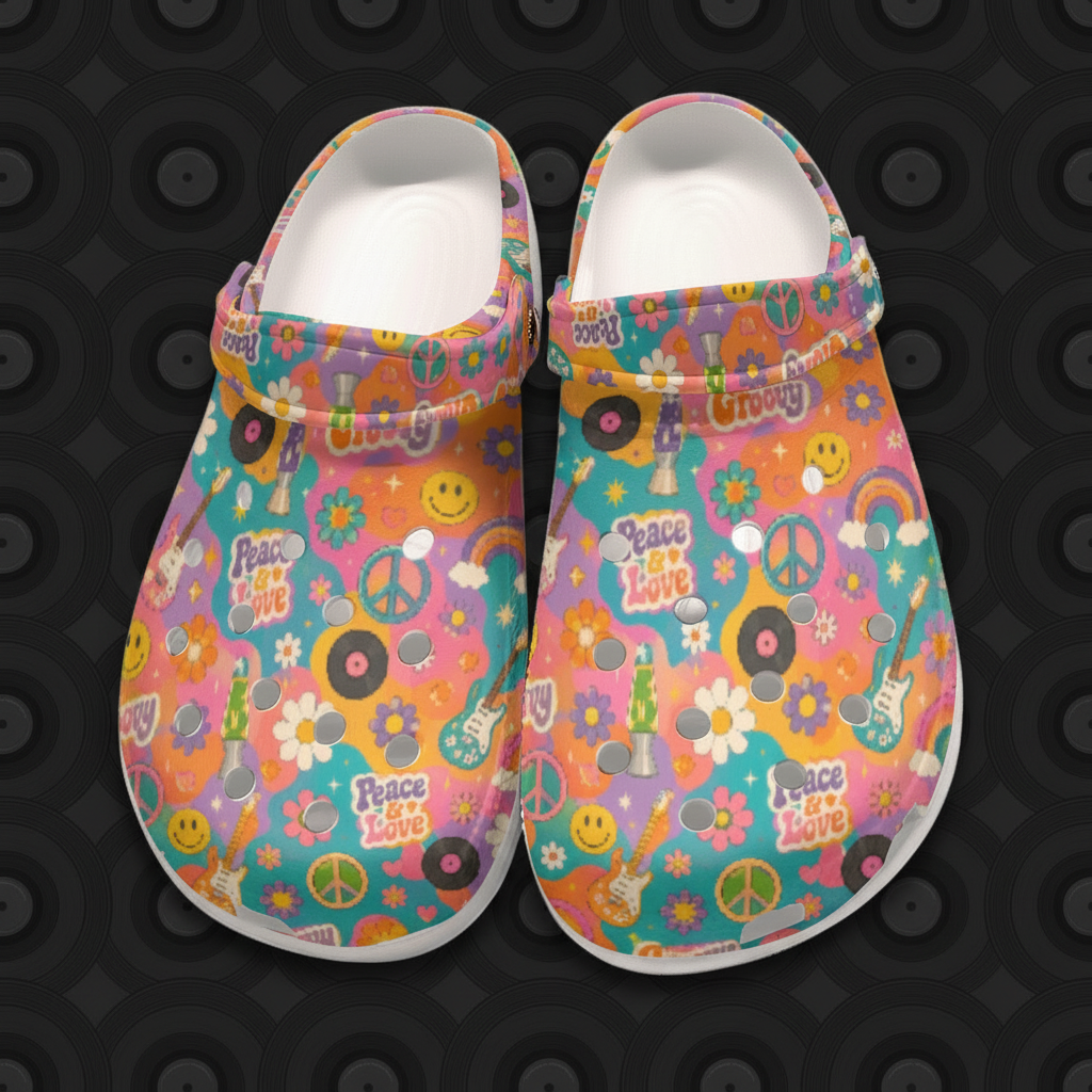Groovy Baby 60's & 70's Retro Classic Themed Women's Classic Clogs