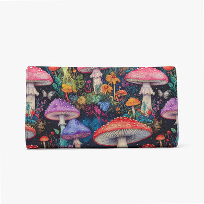 Mystical Mushroom Hippie Print Compact Card HolderFoldable Wallet