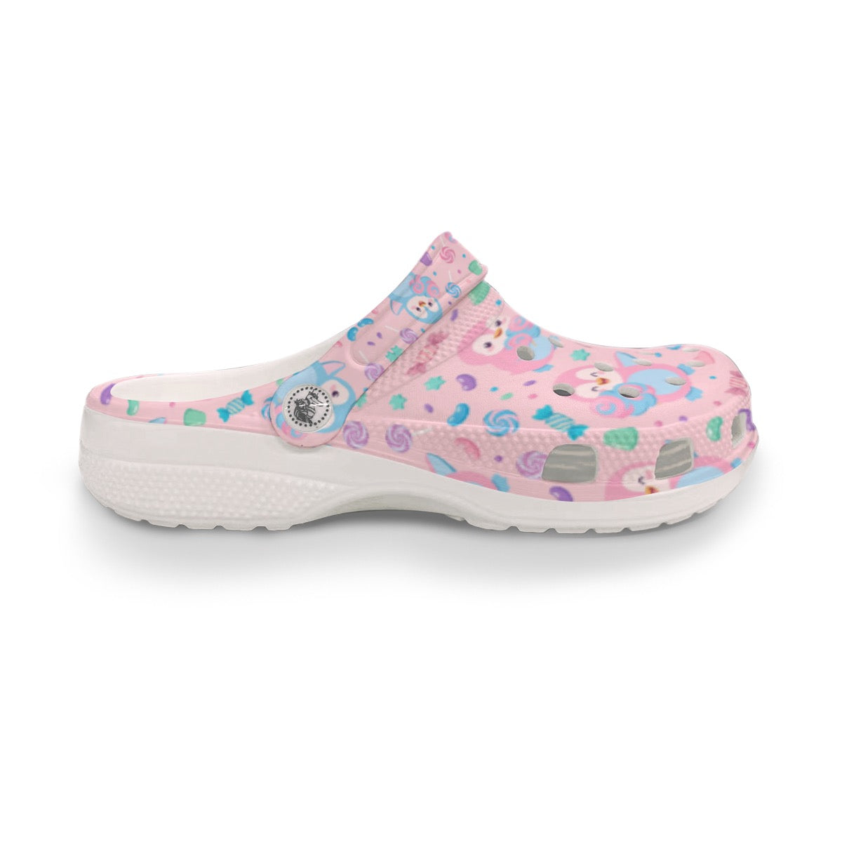 Women’s Pink Cotton Candy Penguin Clogs – Cute Penguin Slip-On Shoes, Fun Winter Garden Shoes