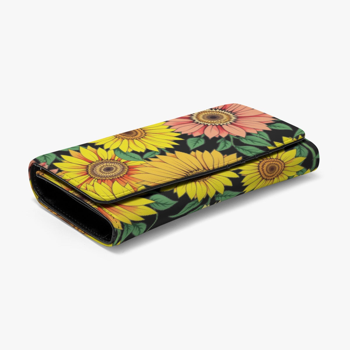 Sunflower Nights Yellow & Black Card Holder Foldable Wallet