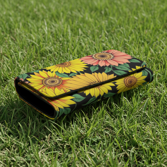 Sunflower Nights Yellow & Black Card Holder Foldable Wallet