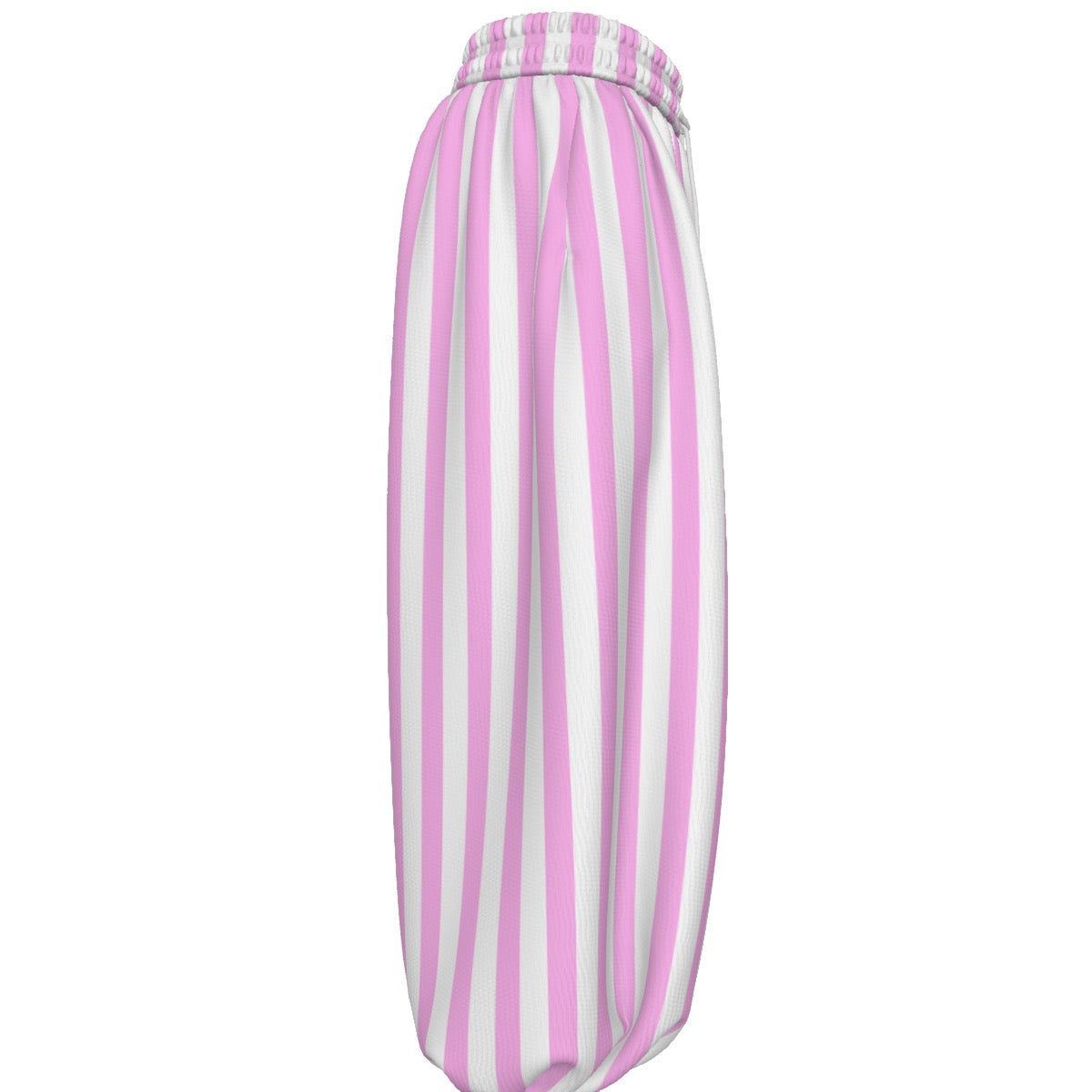 All-Over Print Unisex Lantern Pants – Pink & White Ice Cream Stripes