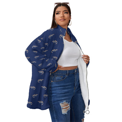 Unisex Florida Gators Inspired Floral Borg Fleece Coat – Soft Cozy Zip Up Jacket, Plus Size