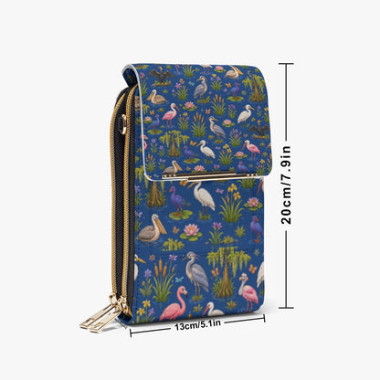 Florida Swamp Birds Mobile Phone Chest Bag – Tropical Wildlife Print Crossbody Bag