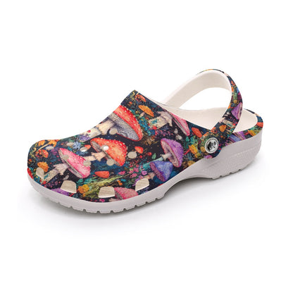 Mystical Mushroom Rainbow Hippie Garden Shoes Women's Classic Clogs