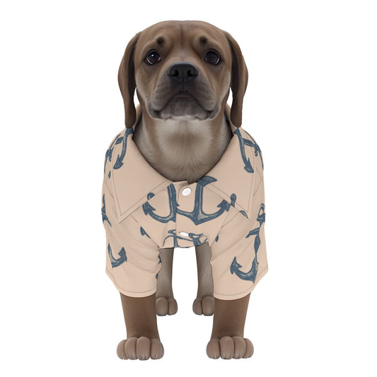 Pet Hawaiian Shirt Dog Anchor Sailing Cruise Outfit Matching Men's Sold Separately