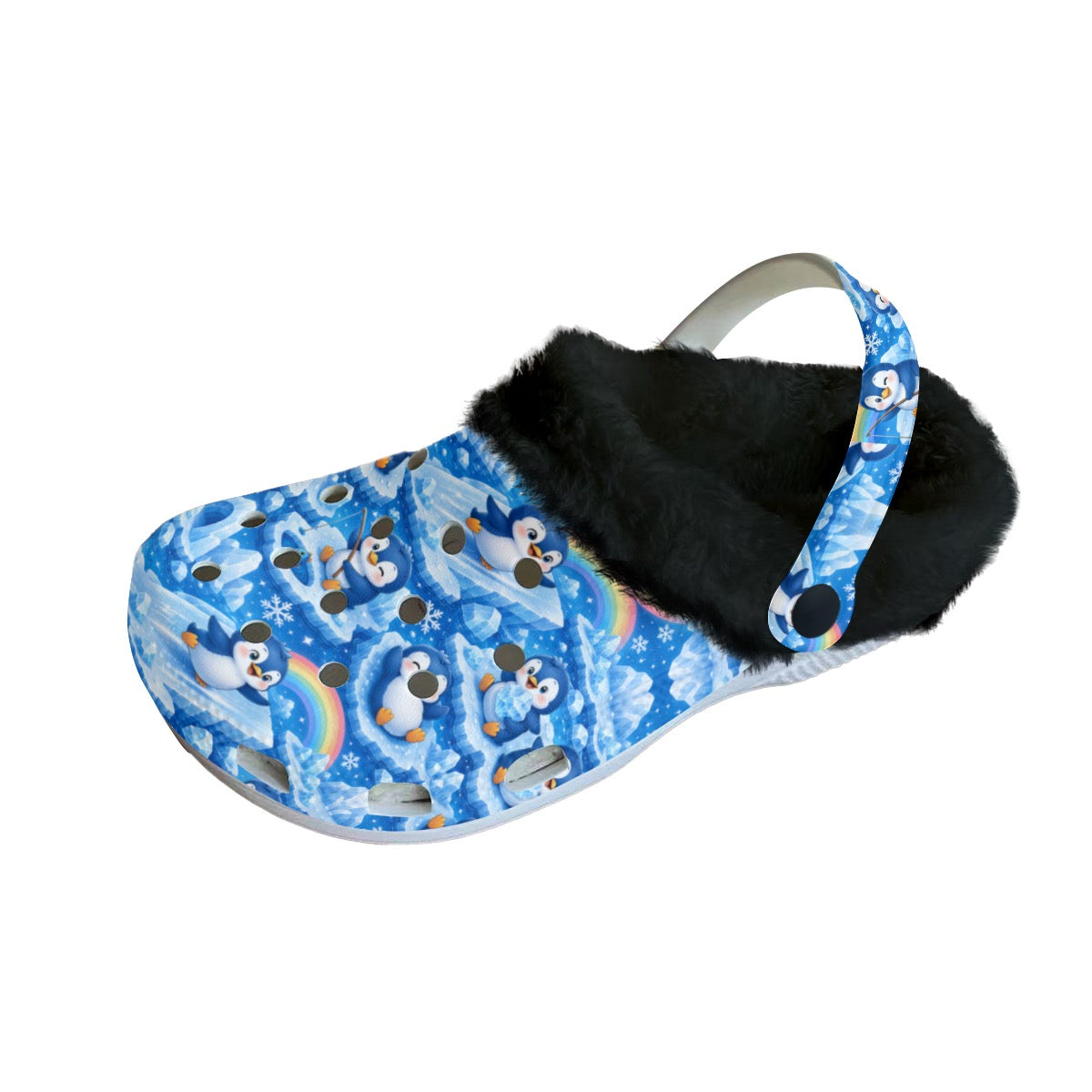 Penguin Party Women's Classic Clogs with Removable Fleece Lining