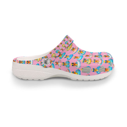 Women’s Pink Rubber Ducky Cruise Clogs Waterproof Fun Travel Shoes for Cruise Vacations Beach