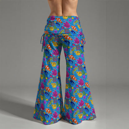 Pop Art Fish Yoga Pants for Women – Colorful Underwater Ocean Print Leggings