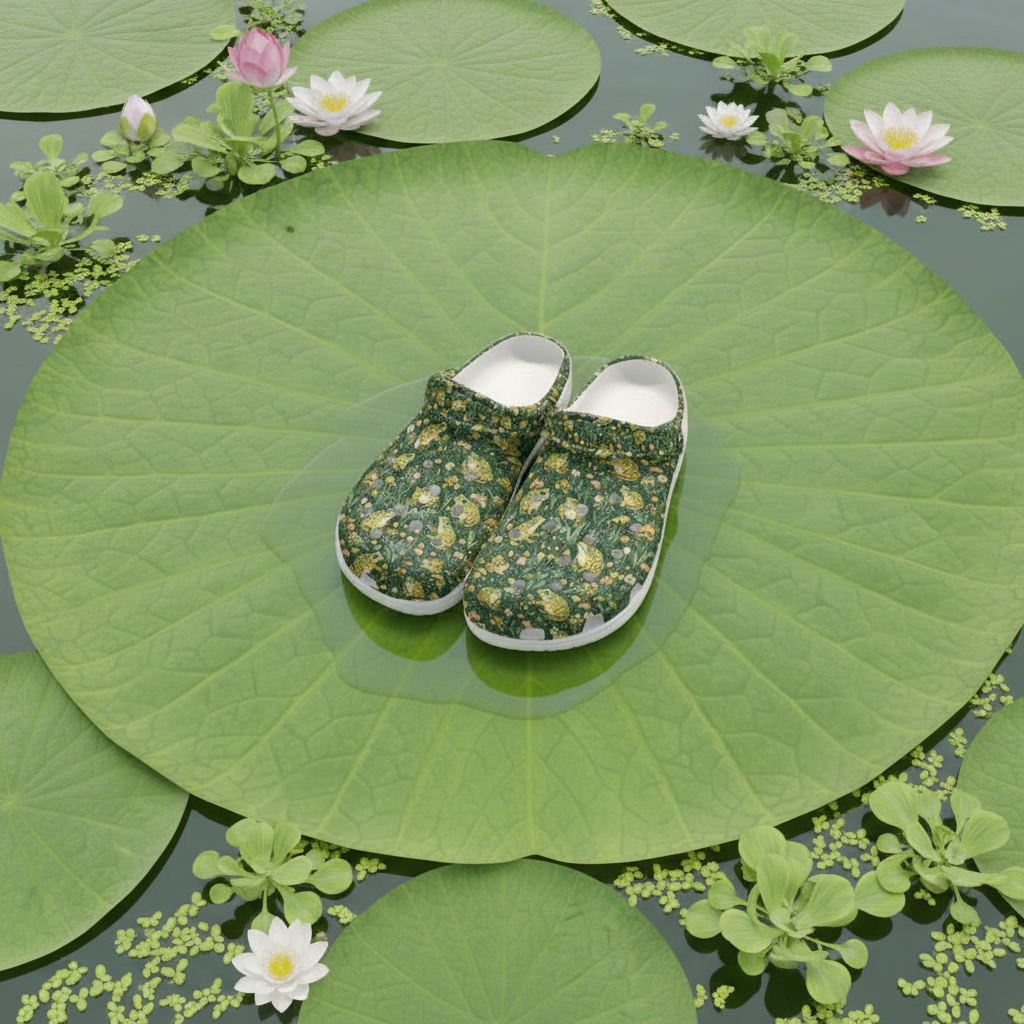 Spotted Frog Print Clogs Women’s Waterproof Beach Travel Shoes Clogs