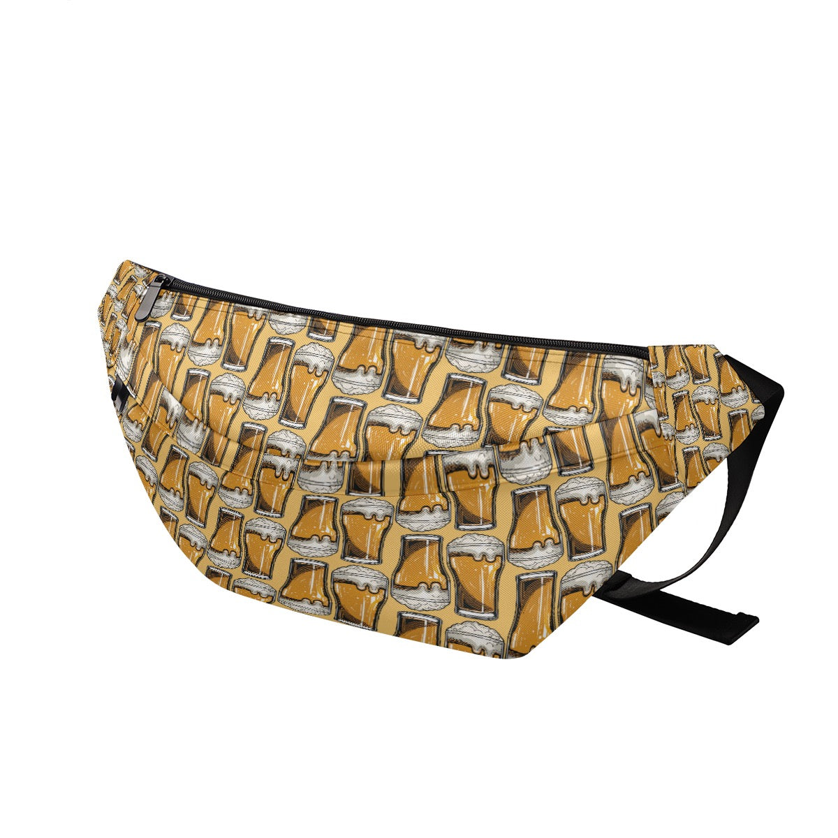 Men’s Beer Print Fanny Pack Funny Travel Waist Bag Cruise, Festival & Vacation Gear Large Fanny Bag