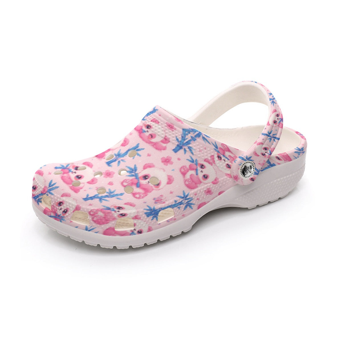 Pink Blue Baby Panda Bamboo Women's Classic Clogs
