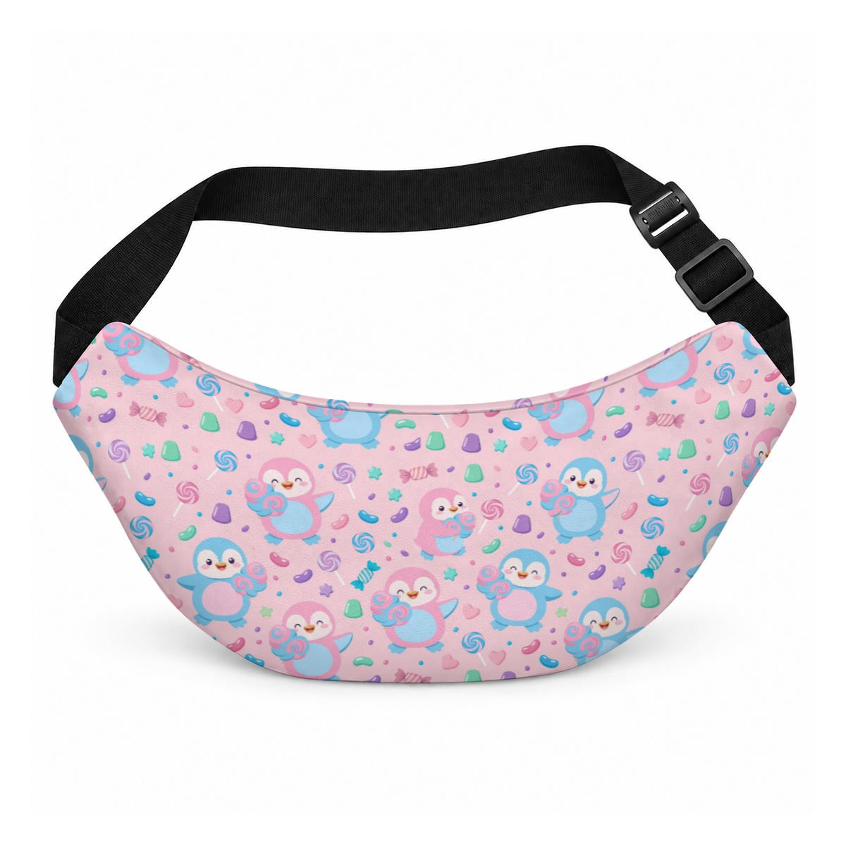 Pink Penguin Cotton Candy PU Bag – Cute Kawaii Winter & Sweet Print