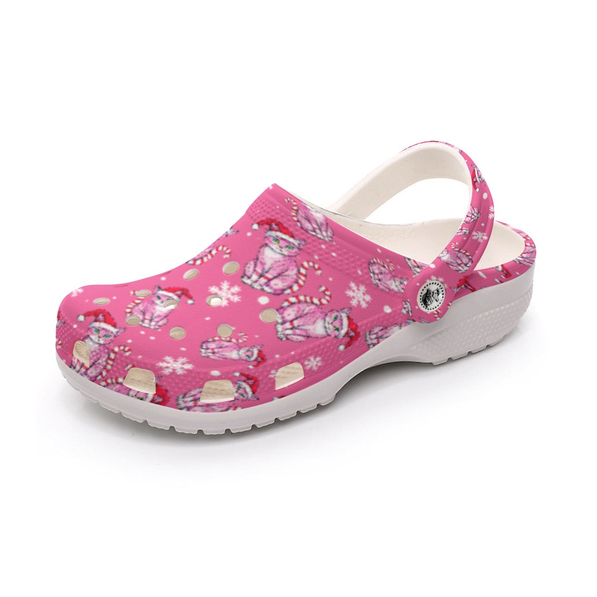 Pink Candy Candy Kitten Women's Classic Christmas Holiday Clogs