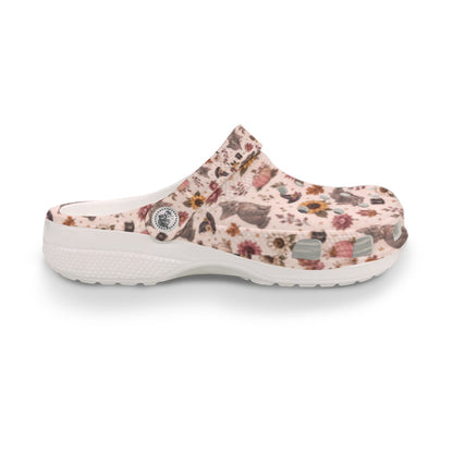Happy Fall Kitten Sunflower All-Over Print Gardening Women's Classic Clogs