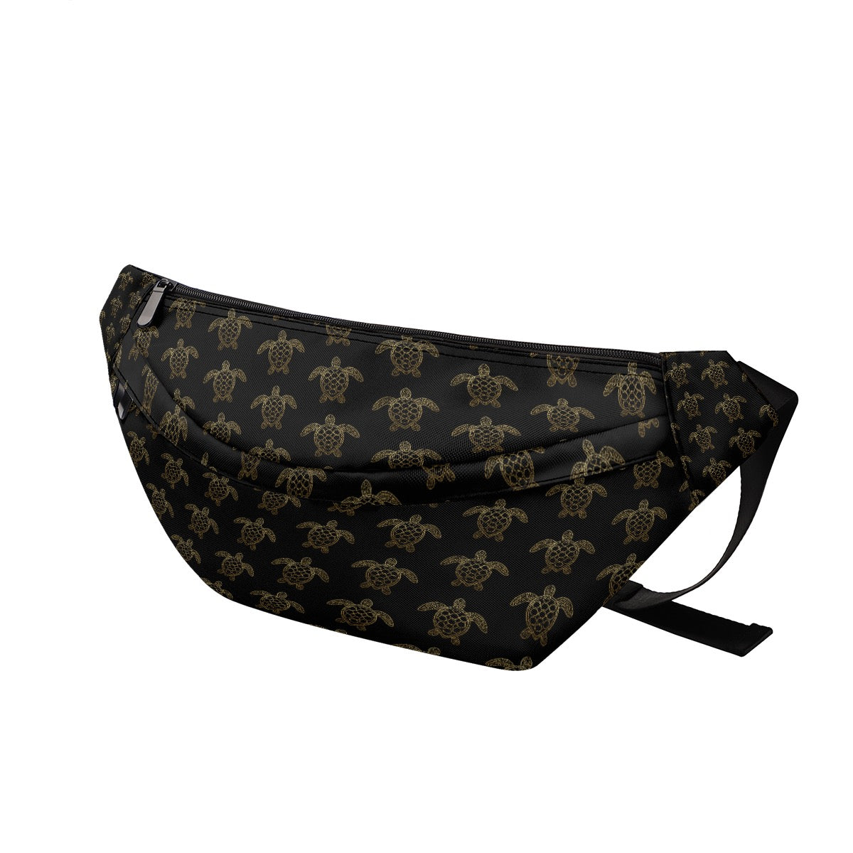 Black & Gold Nautical Sling Bag Elegant Unisex Crossbody Travel Bag Fanny Pack with Multiple Pockets